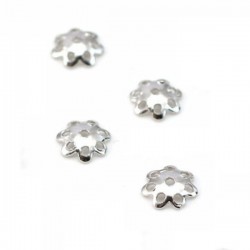 Argent 925 - Coupelles filigranées 5 mm en Argent 925 Lot de 10 coupelles fleurs