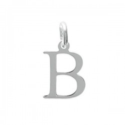 Pendentif initiale B argent 925 lettre B breloque 19 mm avec bélière
