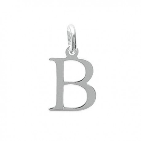Pendentif initiale B argent 925 lettre B breloque 19 mm avec bélière