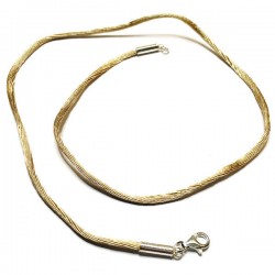 Collier cordon fil de soie noisette fermoir argent 925 longueur 42 cm